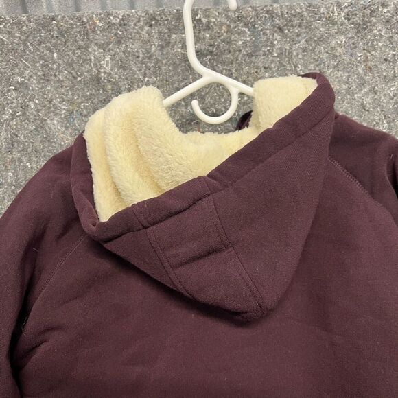Victory Outfitters Sweater Jacket Men XL Maroon Full Zip Hooded Black Currant - Picture 9 of 10